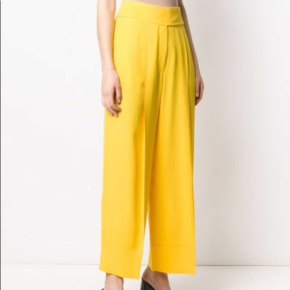 NWOT Sara Battalgia wide high waist yellow pants